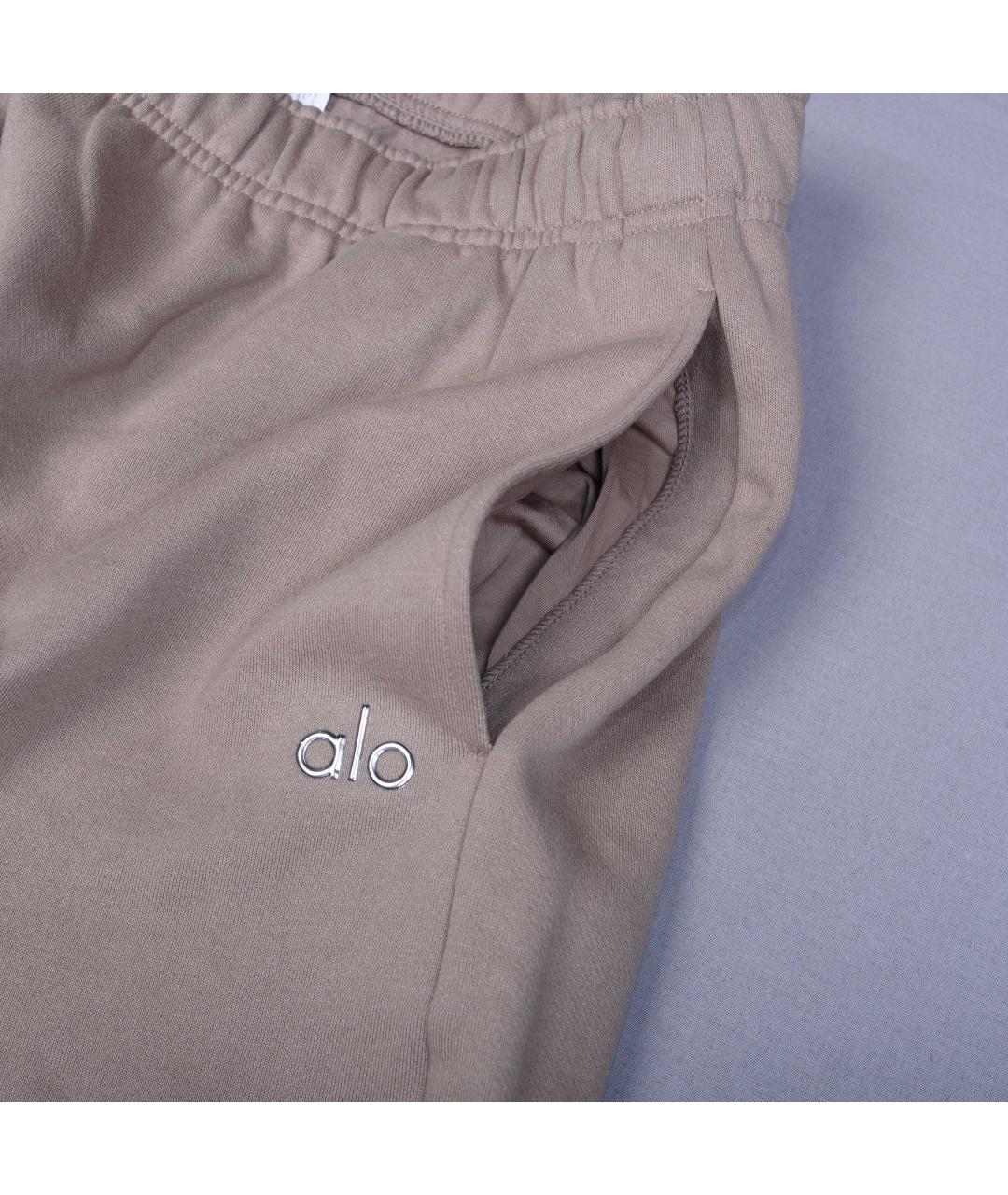 ALO YOGA Бежевые хлопковые повседневные брюки, фото 6