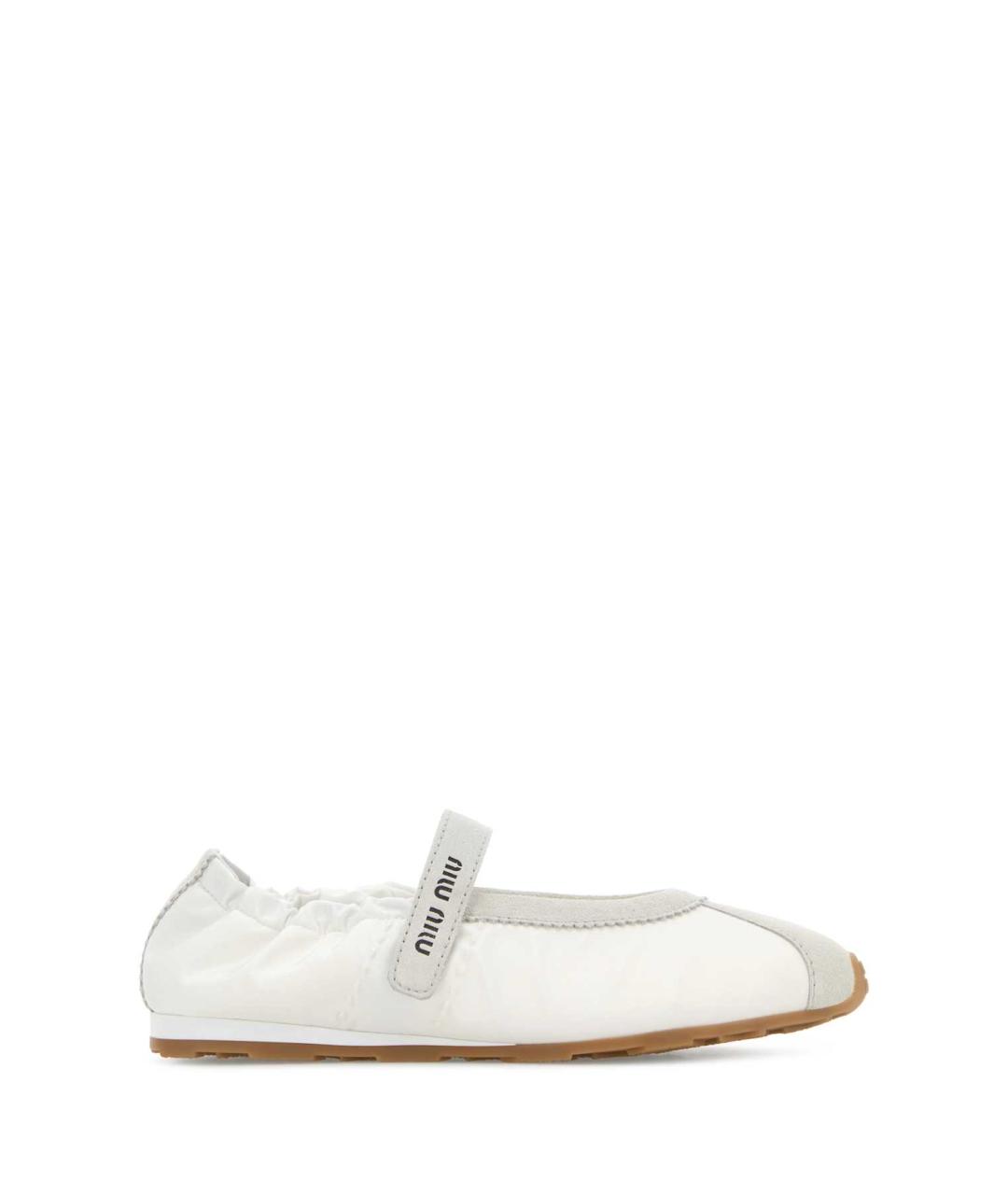 MIU MIU Белые текстильные балетки, фото 1
