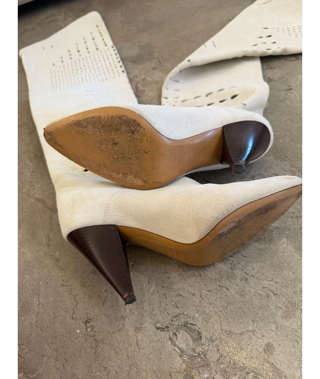 ISABEL MARANT Белые замшевые ботфорты, фото 4