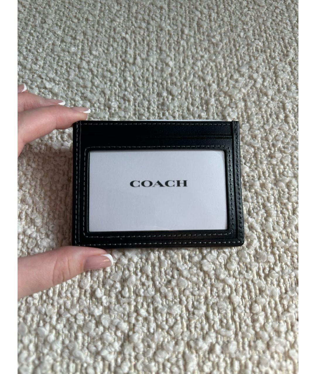 COACH Черный кожаный кардхолдер, фото 6