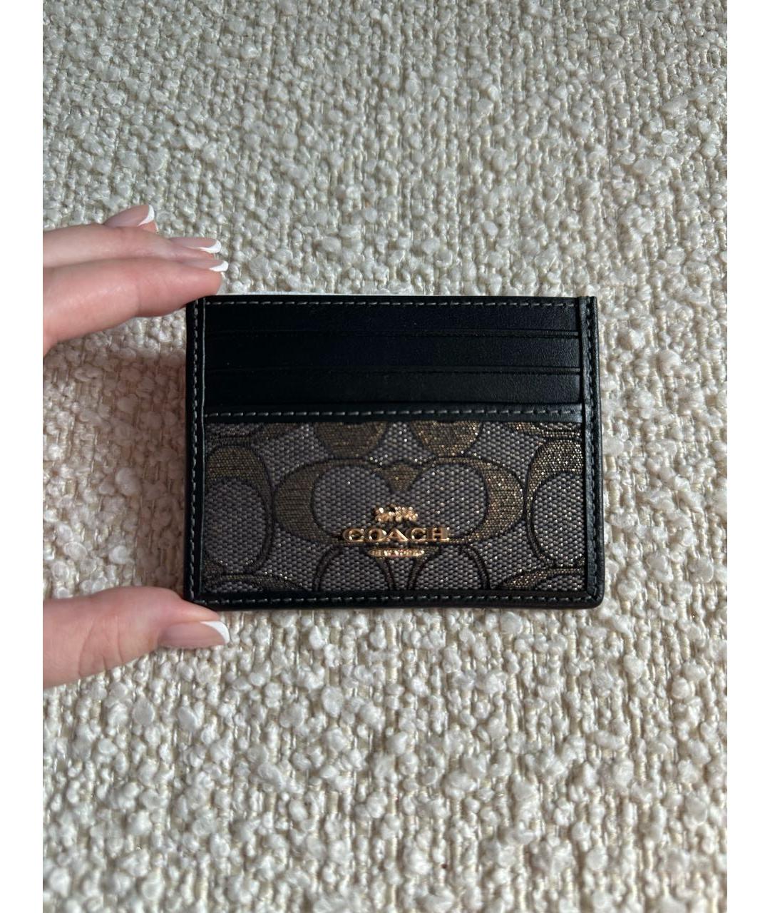 COACH Черный кожаный кардхолдер, фото 7