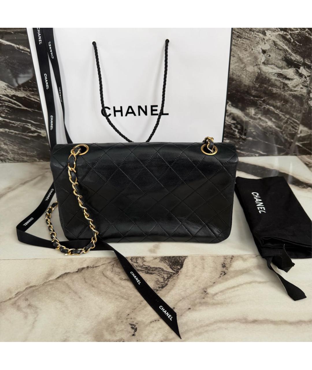 CHANEL Черная кожаная сумка через плечо, фото 4