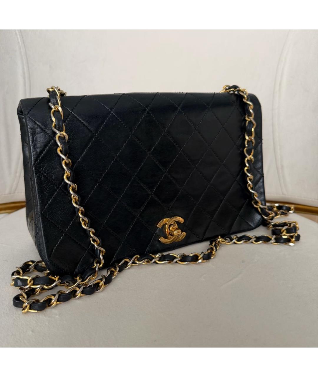 CHANEL Черная кожаная сумка через плечо, фото 5