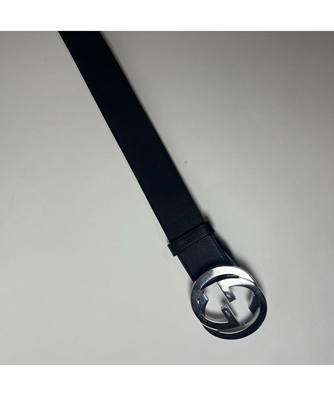 GUCCI Черный кожаный ремень, фото 2