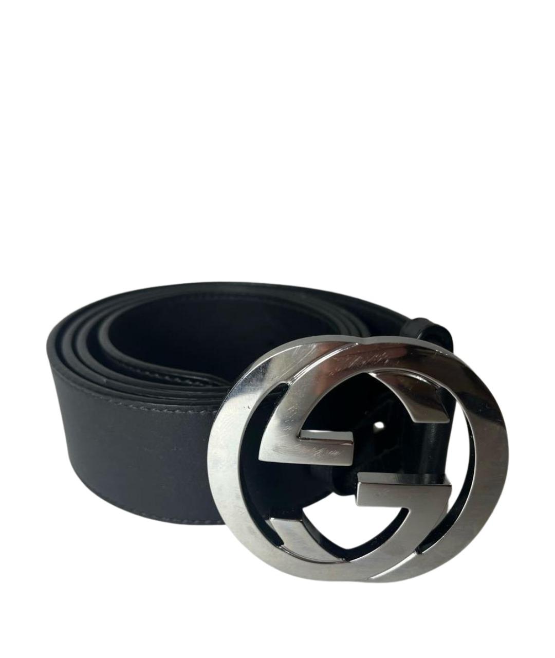 GUCCI Черный кожаный ремень, фото 1