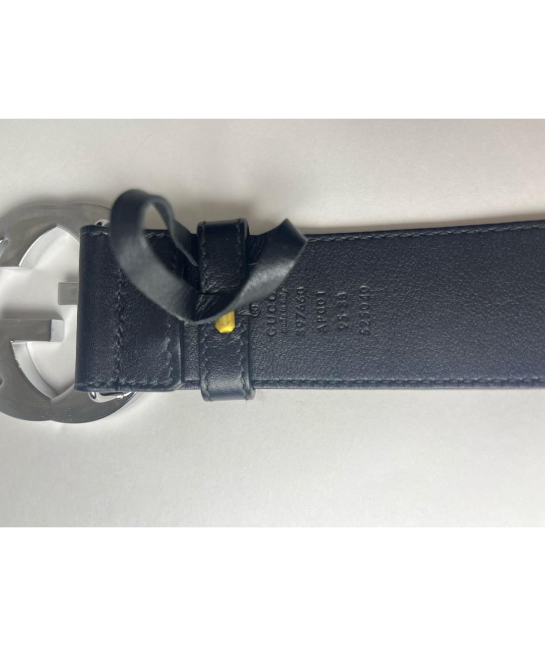 GUCCI Черный кожаный ремень, фото 3