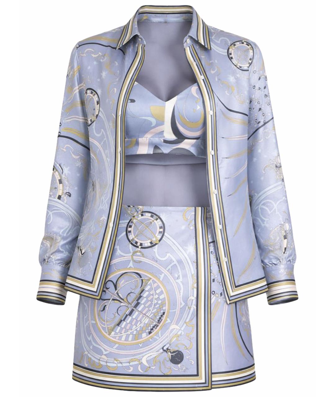 EMILIO PUCCI Мульти шелковый костюм с юбками, фото 1