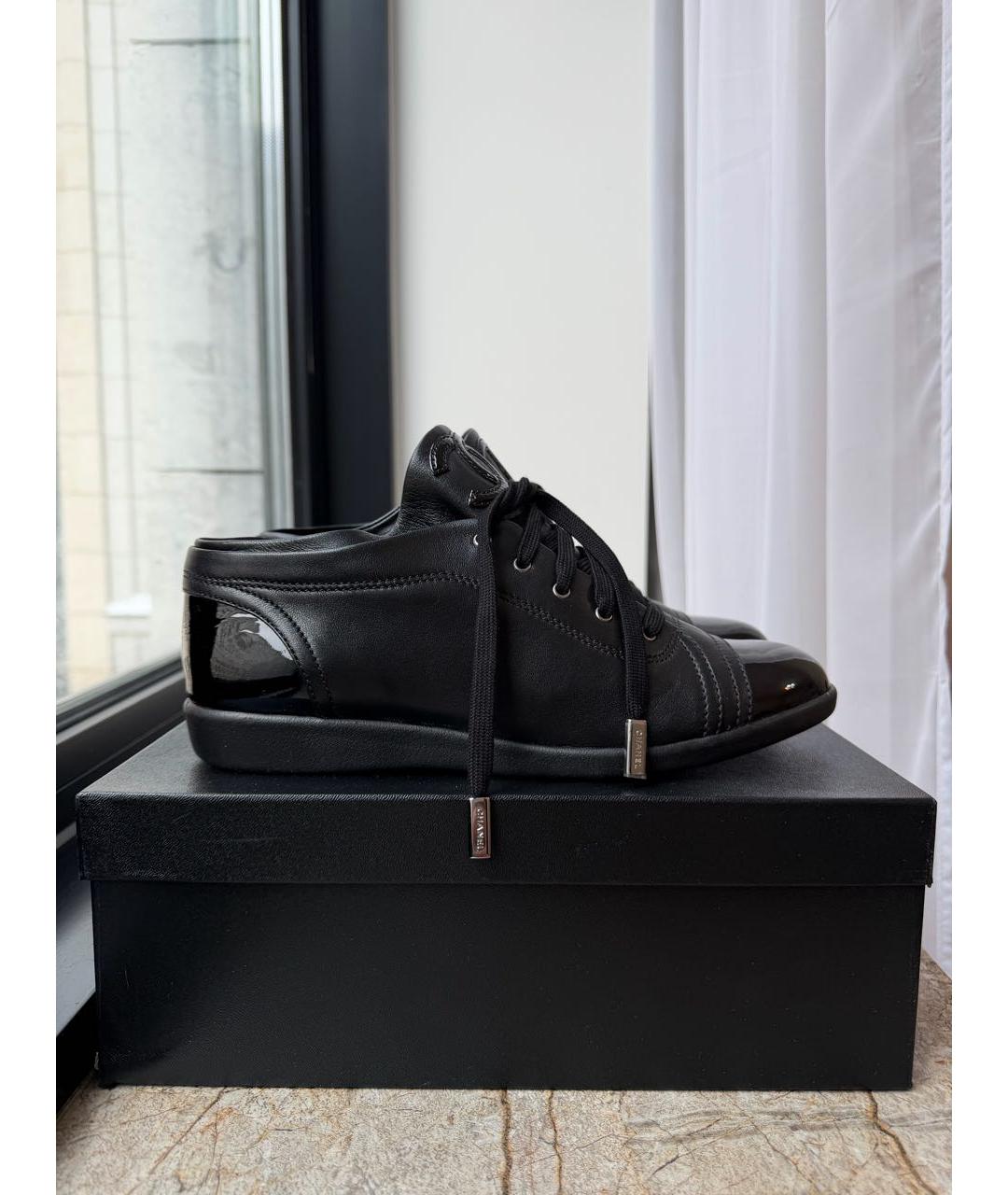 CHANEL Черные кожаные кеды, фото 5