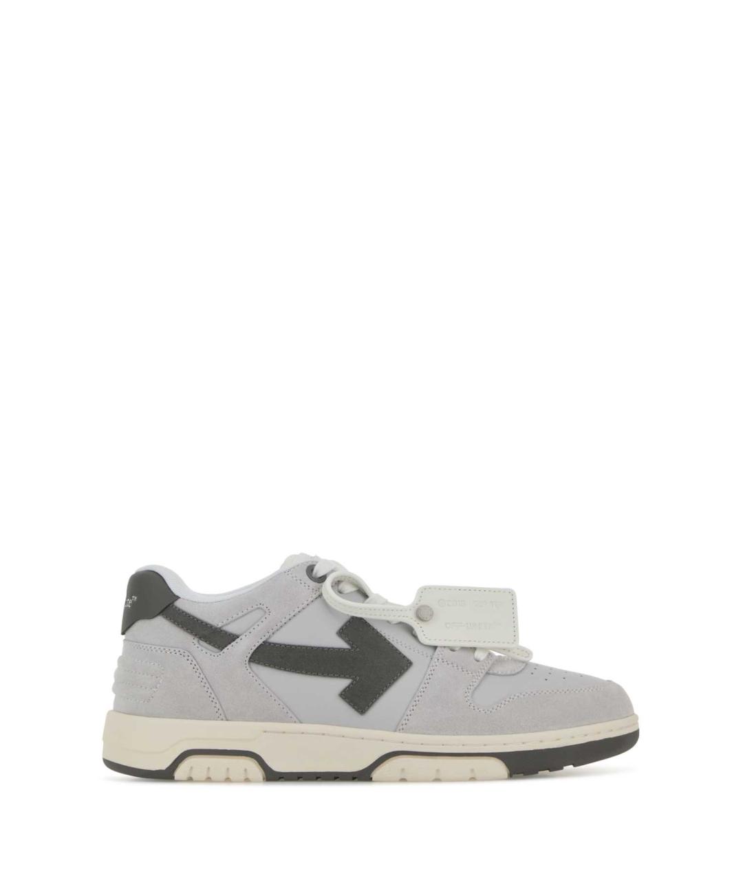 OFF-WHITE Серые кожаные низкие кроссовки / кеды, фото 1