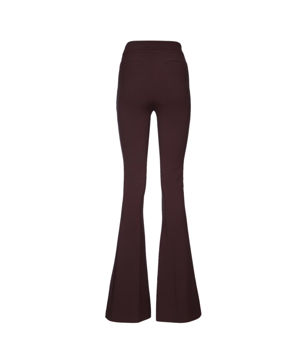 ELISABETTA FRANCHI Коричневые синтетические брюки узкие, фото 2