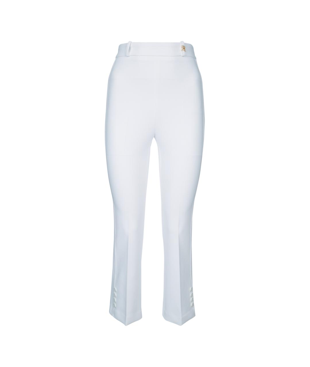 ELISABETTA FRANCHI Белые прямые брюки, фото 1