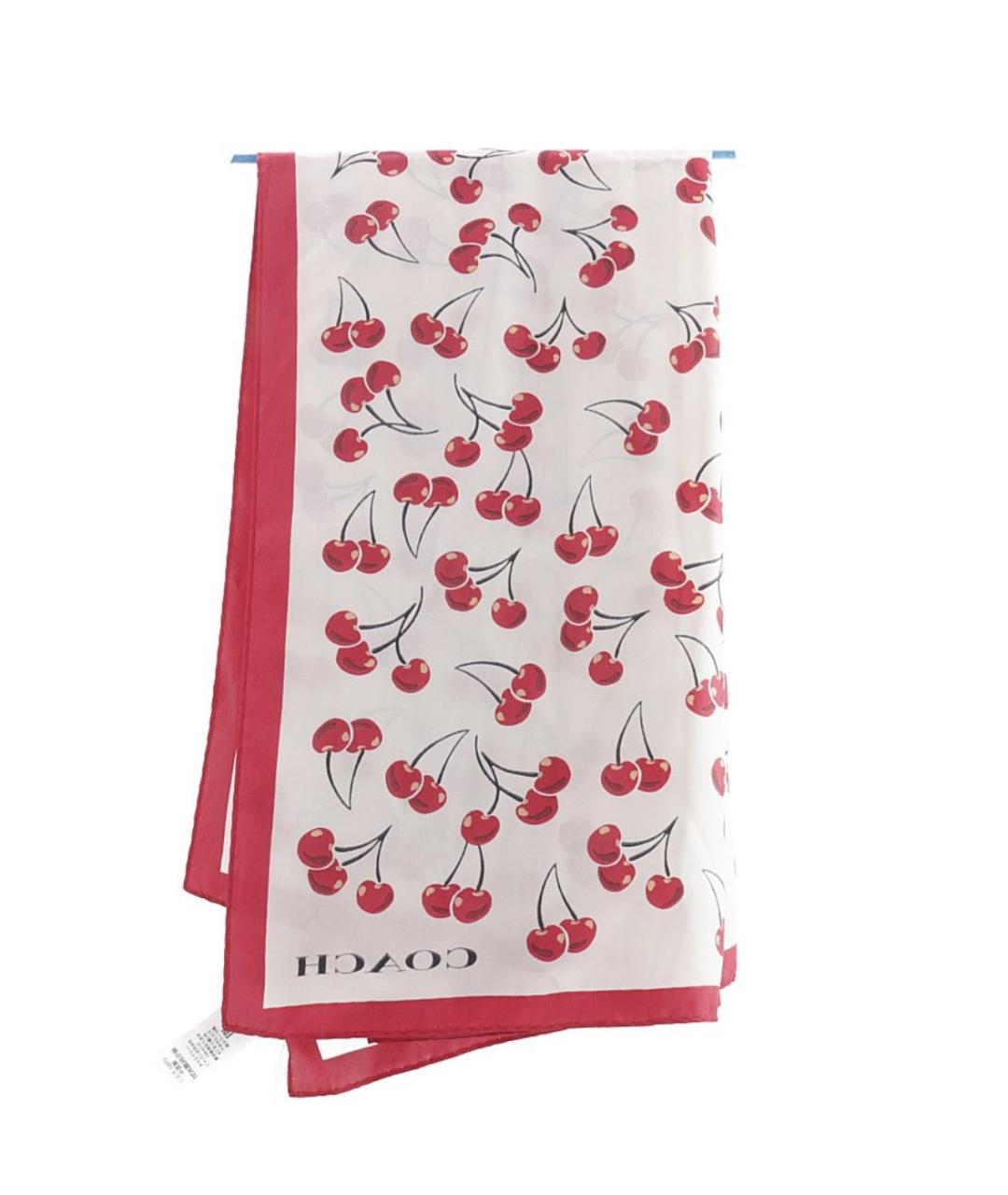 COACH Бордовый шелковый платок, фото 7