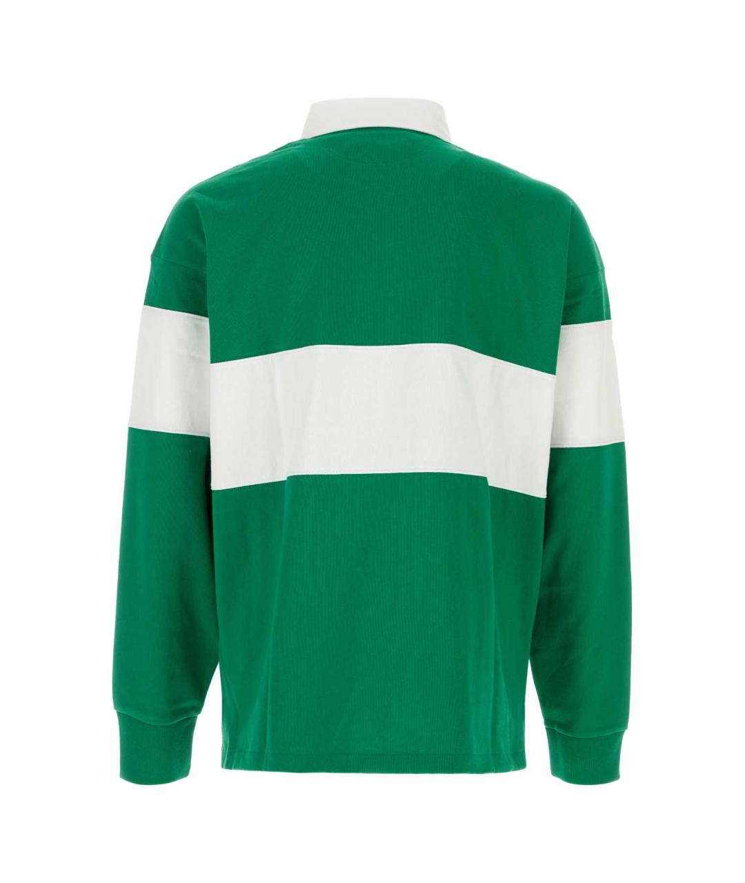 POLO RALPH LAUREN Зеленые хлопковое поло с длинным рукавом, фото 2