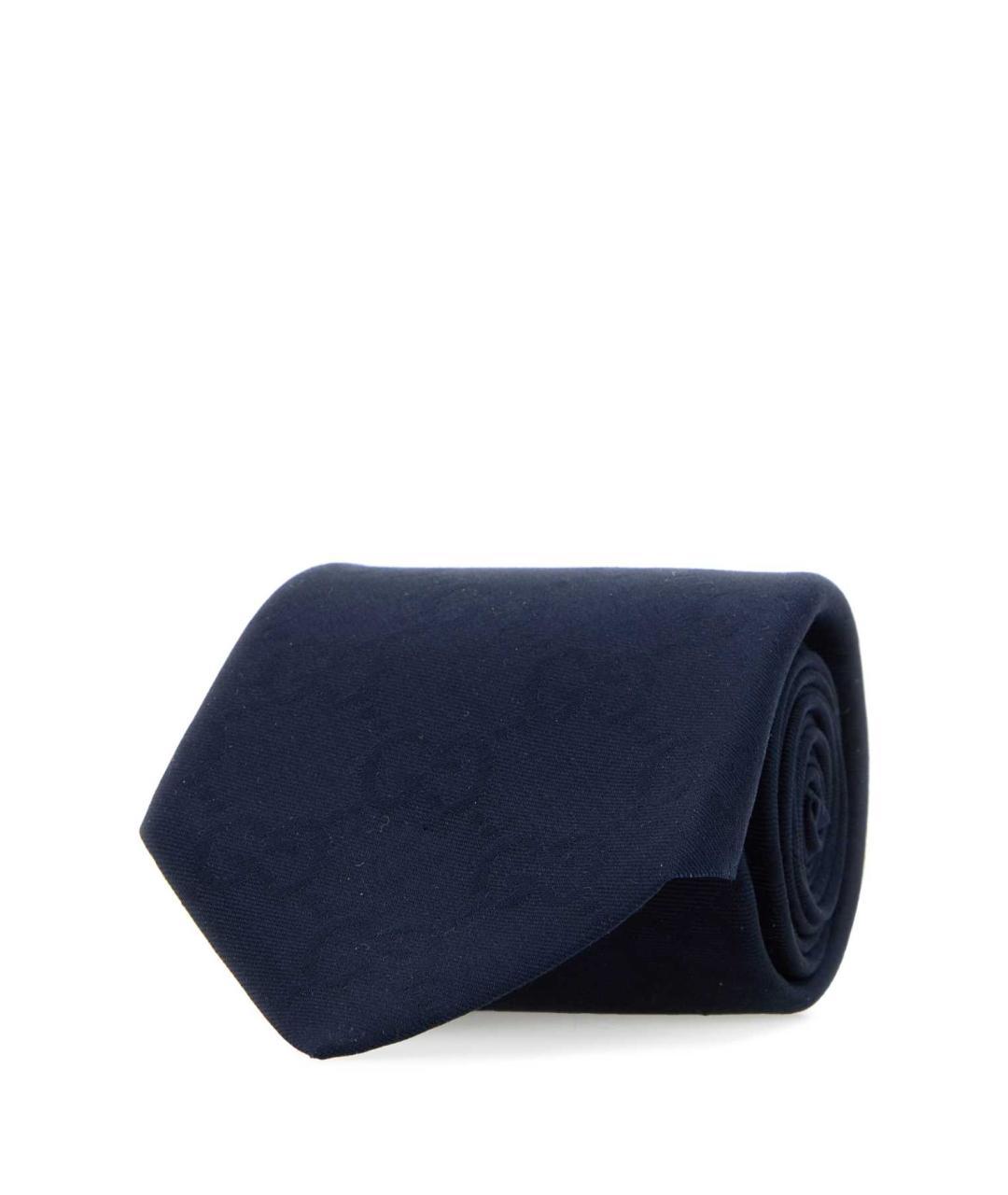 GUCCI Темно-синий шелковый галстук, фото 3