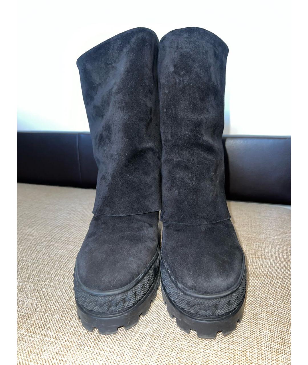 CASADEI Черные замшевые сапоги, фото 2