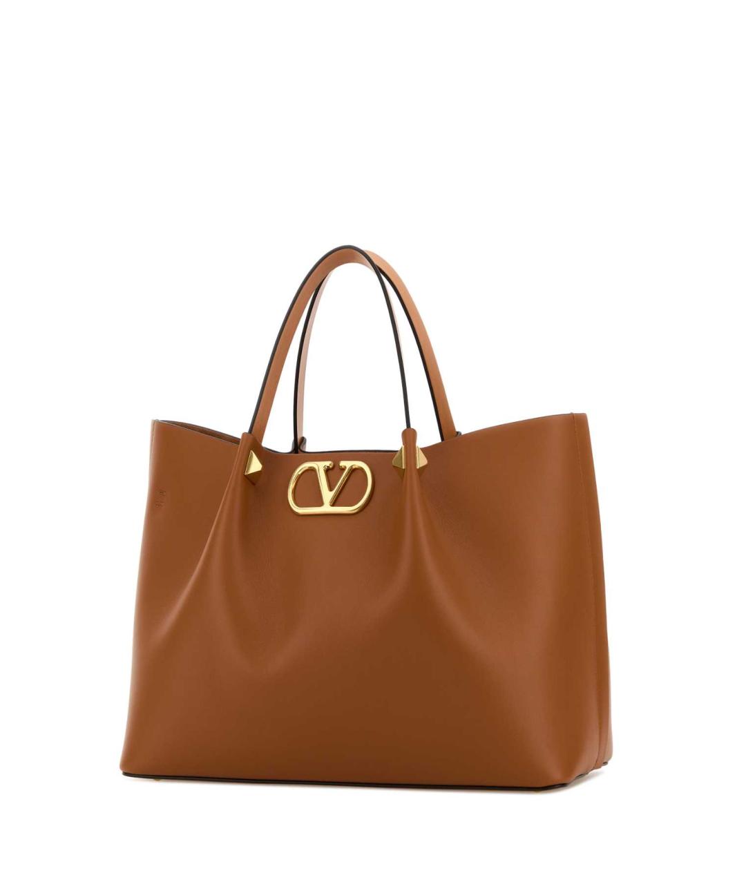 VALENTINO Бежевая кожаная сумка с короткими ручками, фото 2