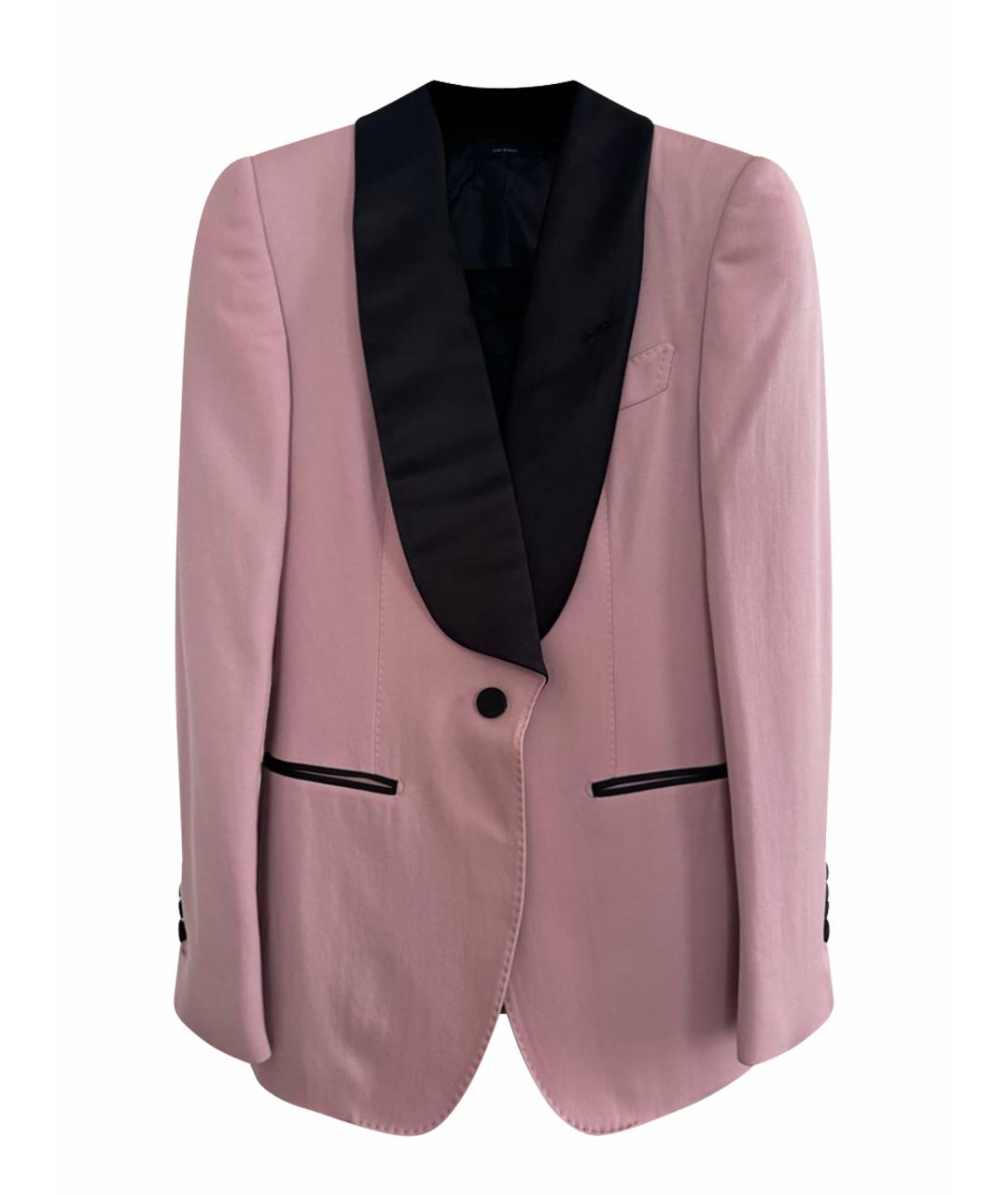TOM FORD Розовый шерстяной костюм с брюками, фото 1