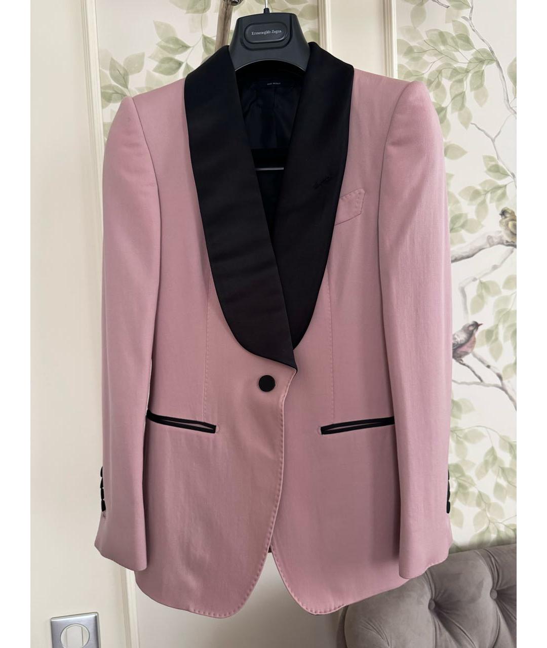 TOM FORD Розовый шерстяной костюм с брюками, фото 9