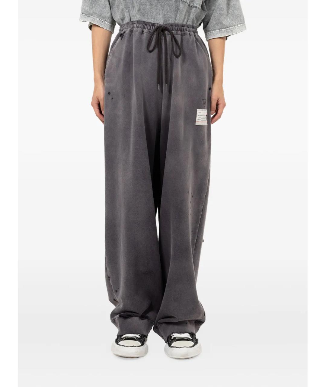 MAISON MIHARA YASUHIRO Черные хлопковые повседневные брюки, фото 3