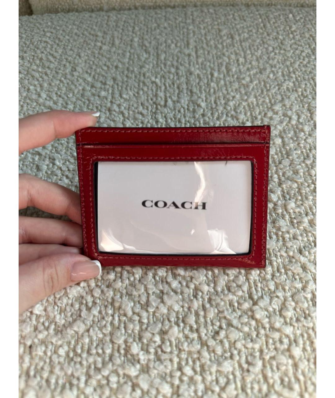 COACH Красный кожаный кардхолдер, фото 6