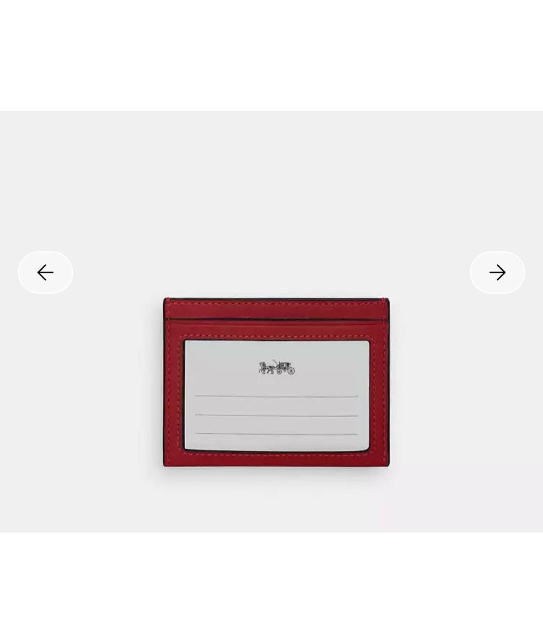 COACH Красный кожаный кардхолдер, фото 3