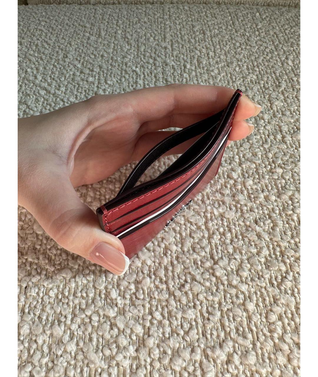 COACH Красный кожаный кардхолдер, фото 4