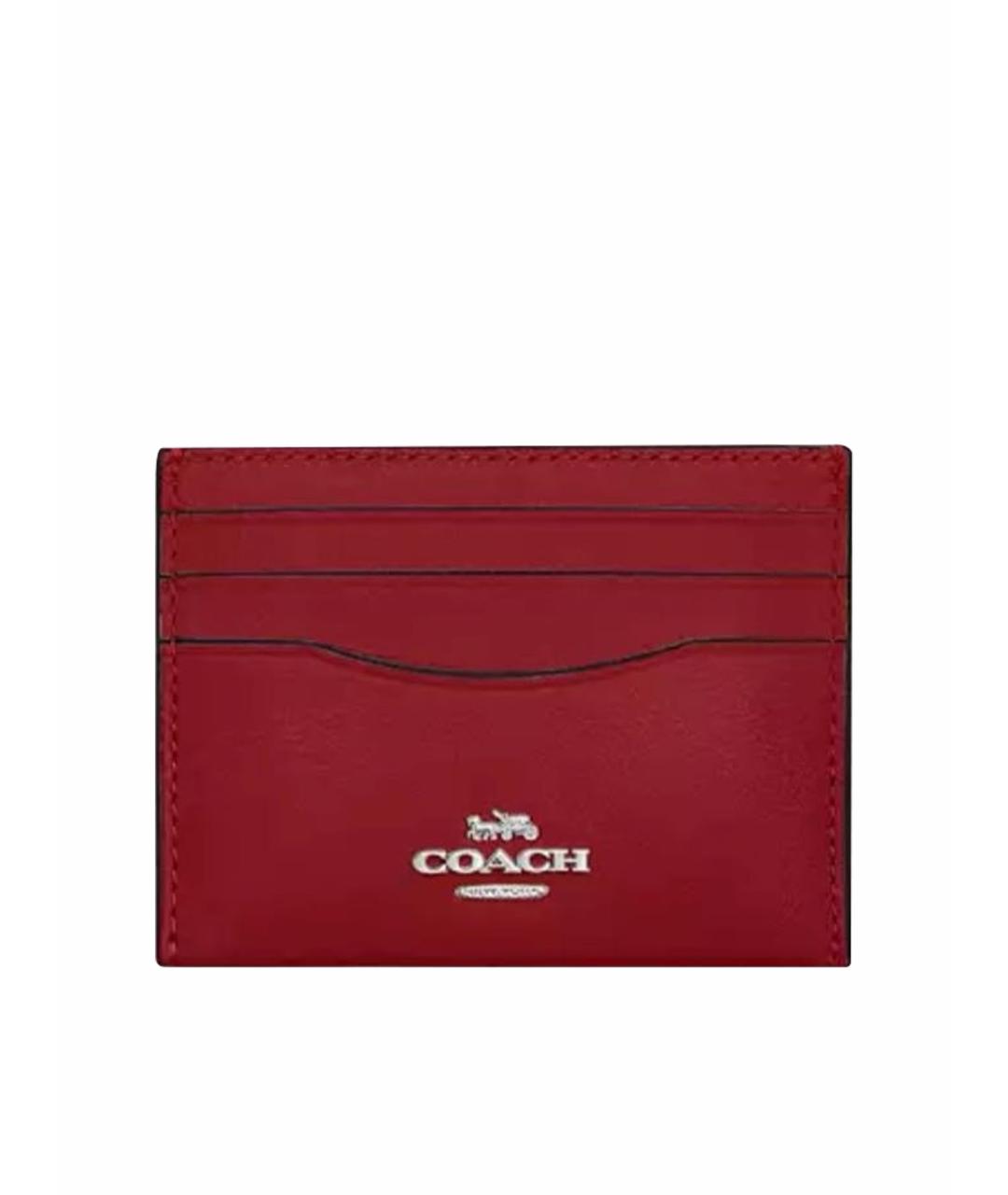 COACH Красный кожаный кардхолдер, фото 1
