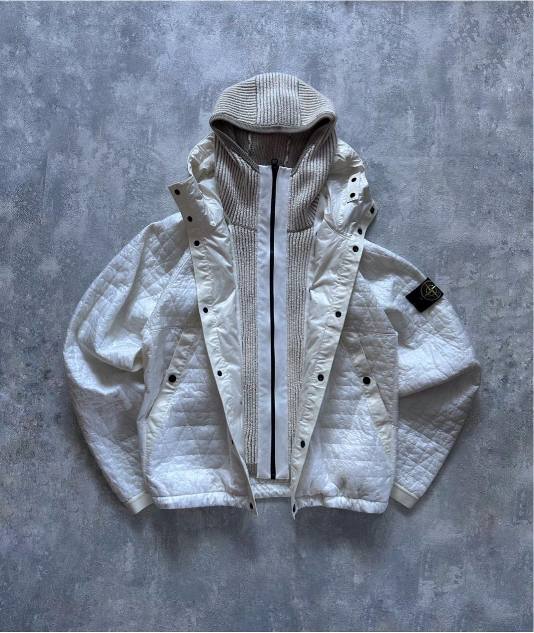 STONE ISLAND Белая полиамидовая куртка, фото 8