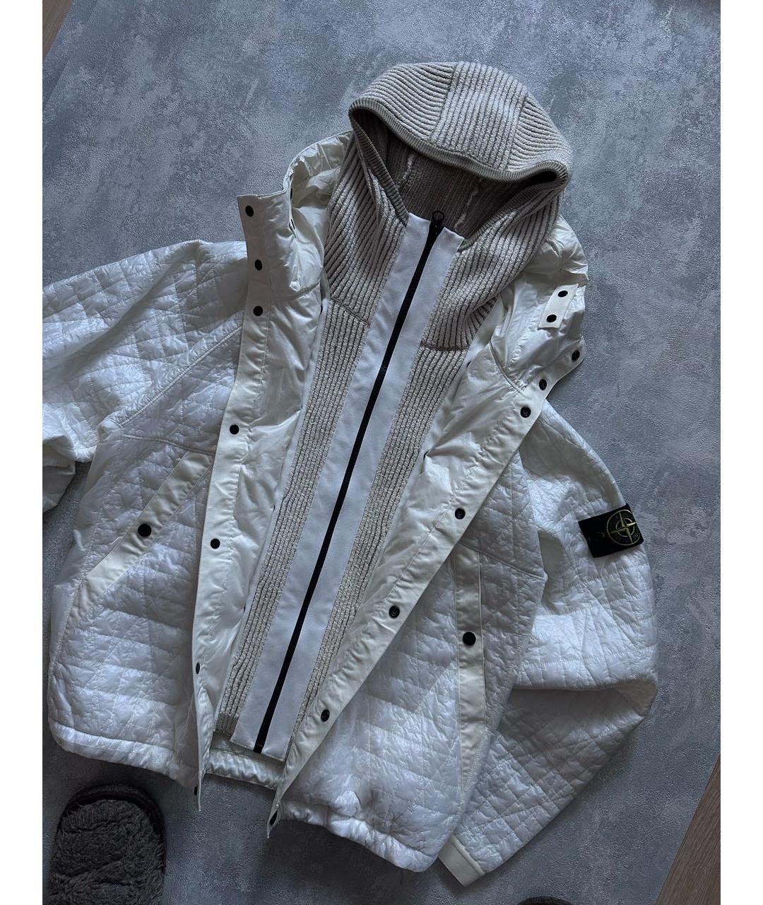 STONE ISLAND Белая полиамидовая куртка, фото 3