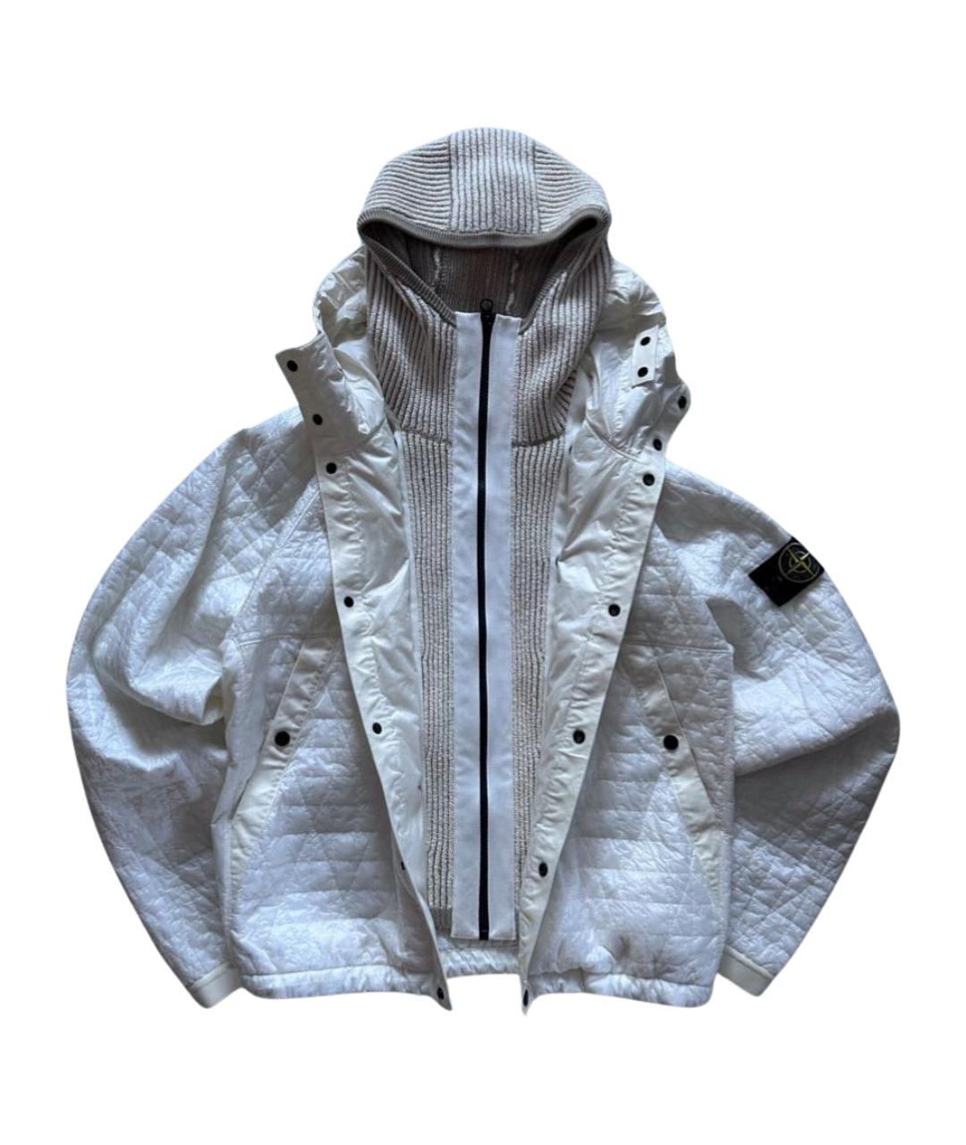 STONE ISLAND Белая полиамидовая куртка, фото 1