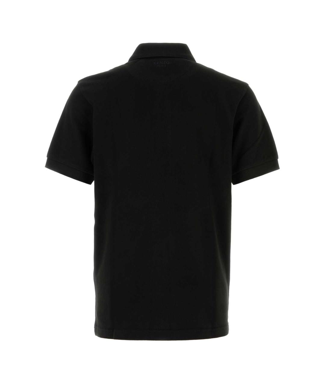 KENZO Черное хлопковое поло с коротким рукавом, фото 2