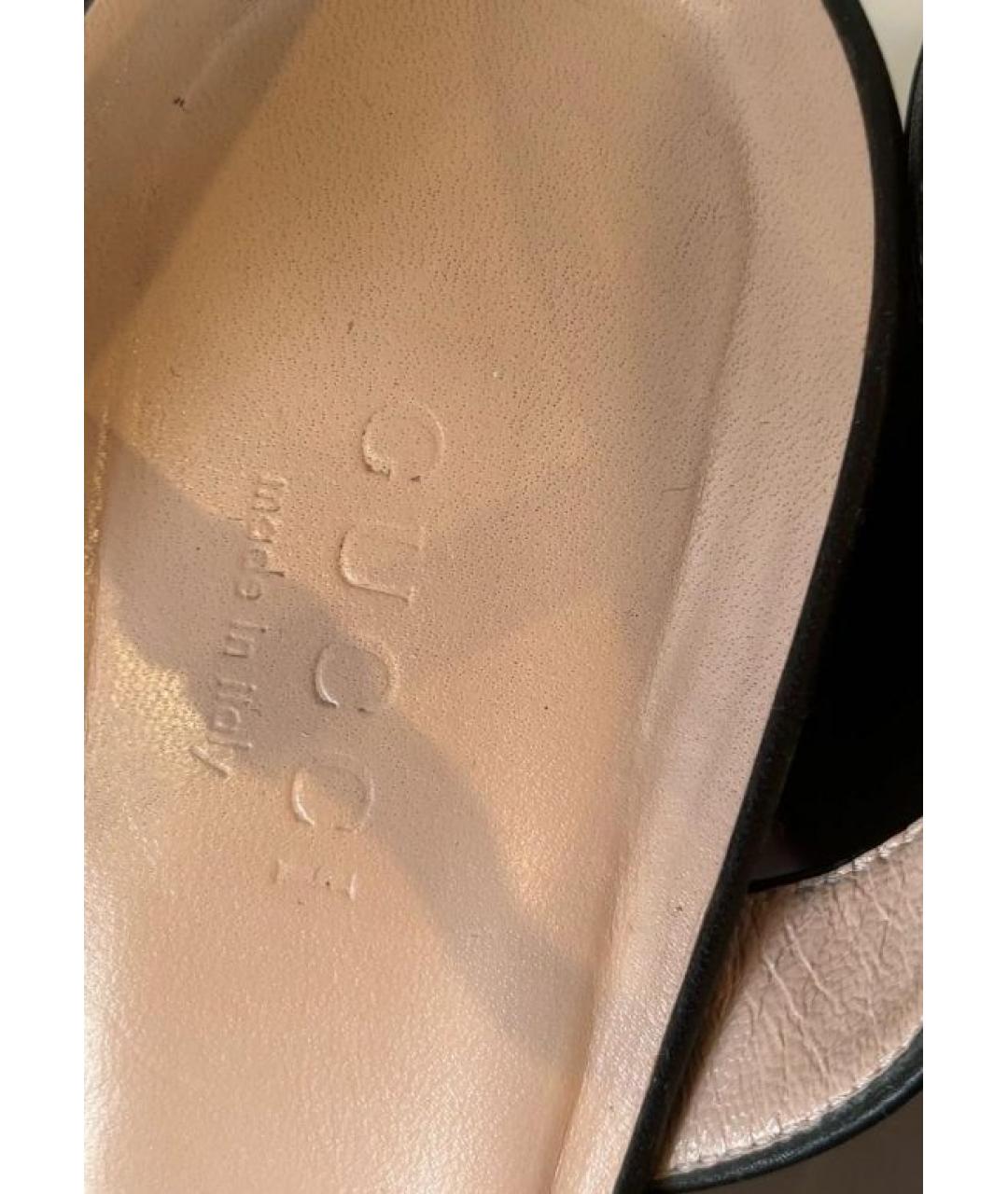GUCCI Черные кожаные босоножки, фото 6