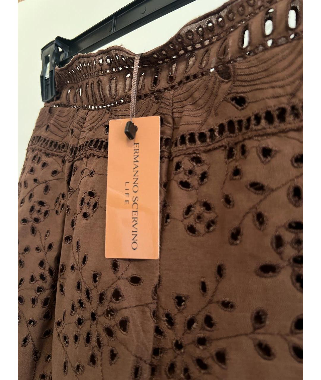 ERMANNO SCERVINO Коричневый хлопковый костюм с брюками, фото 4