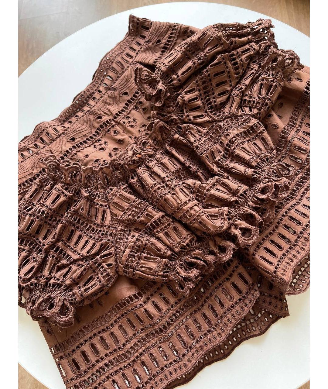 ERMANNO SCERVINO Коричневый хлопковый костюм с брюками, фото 5