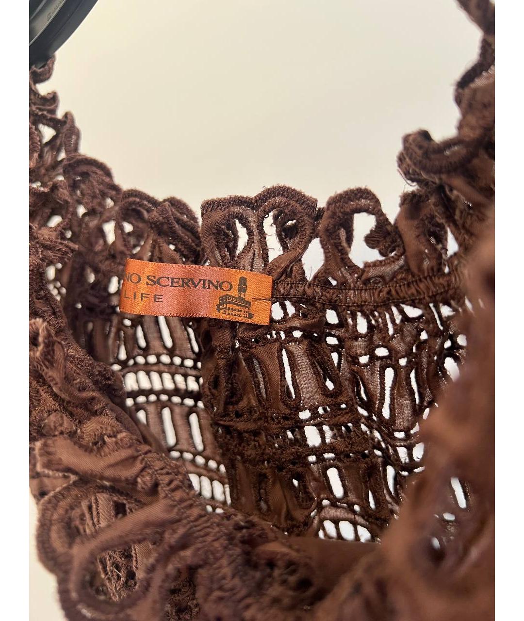 ERMANNO SCERVINO Коричневый хлопковый костюм с брюками, фото 3