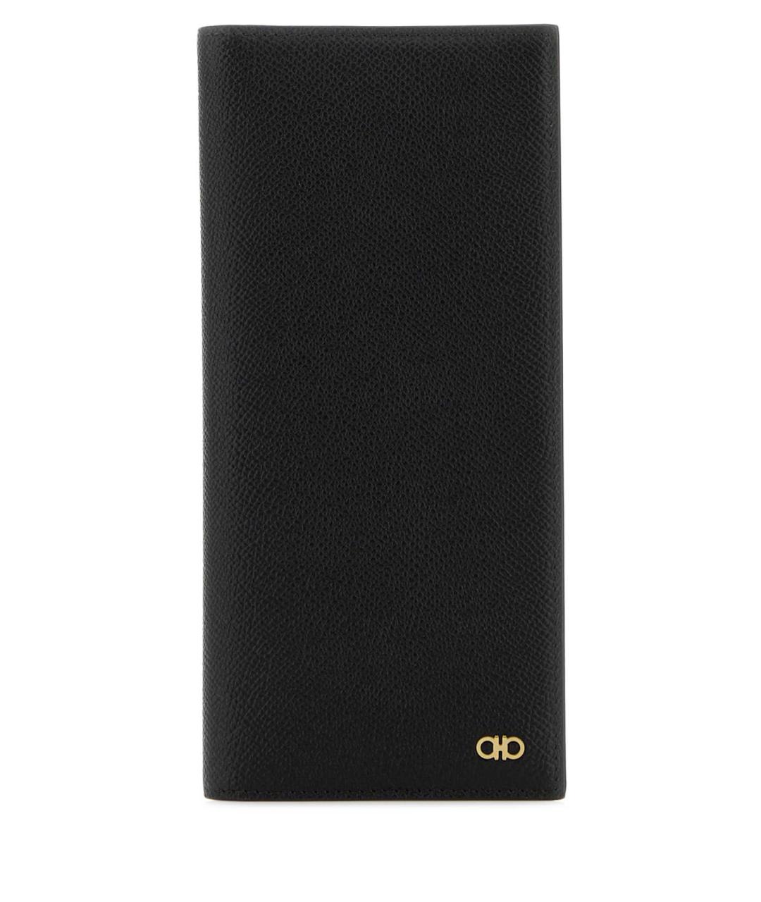 FERRAGAMO Черный кожаный кардхолдер, фото 1