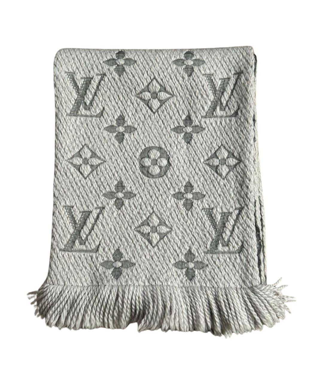 LOUIS VUITTON Серый шерстяной шарф, фото 1