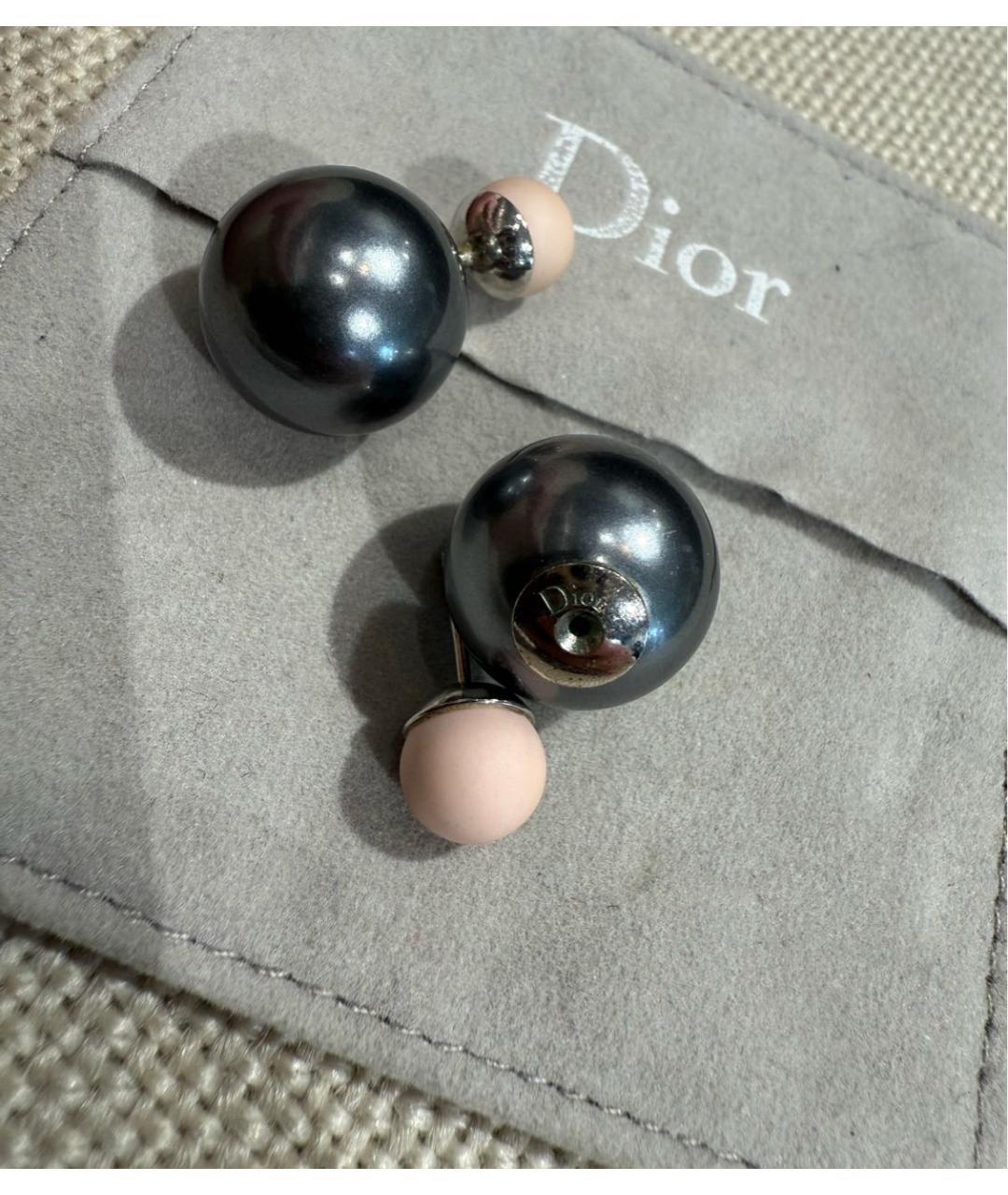 CHRISTIAN DIOR Антрацитовые серьги, фото 5