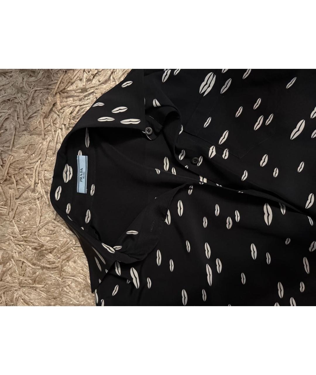 PRADA Черная шелковая блузы, фото 4