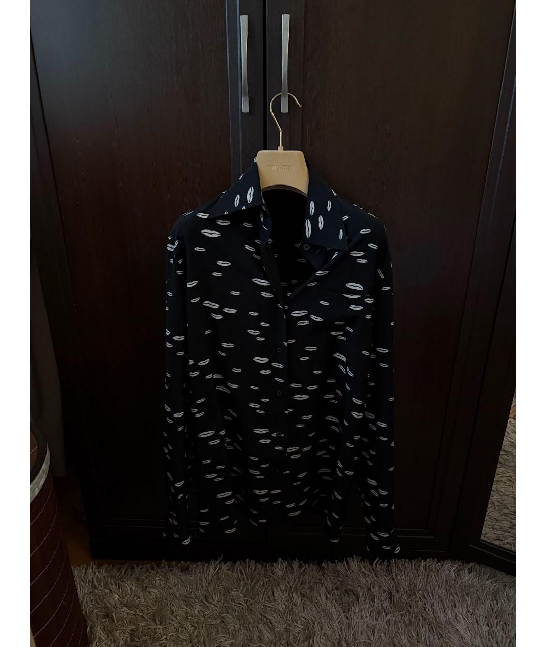 PRADA Черная шелковая блузы, фото 2