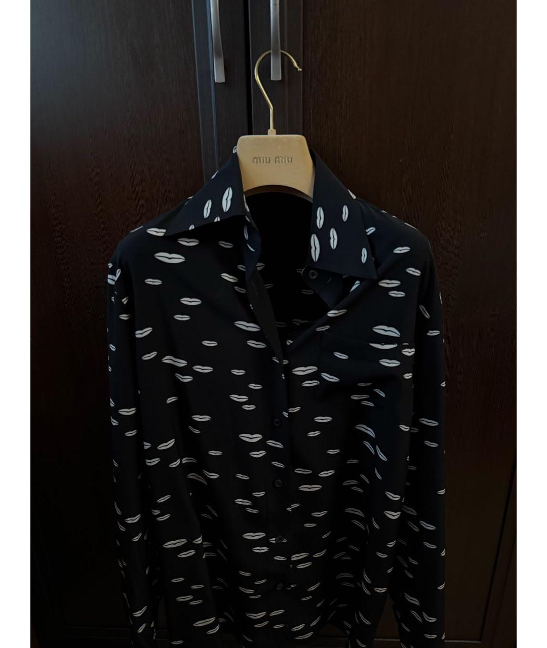 PRADA Черная шелковая блузы, фото 3