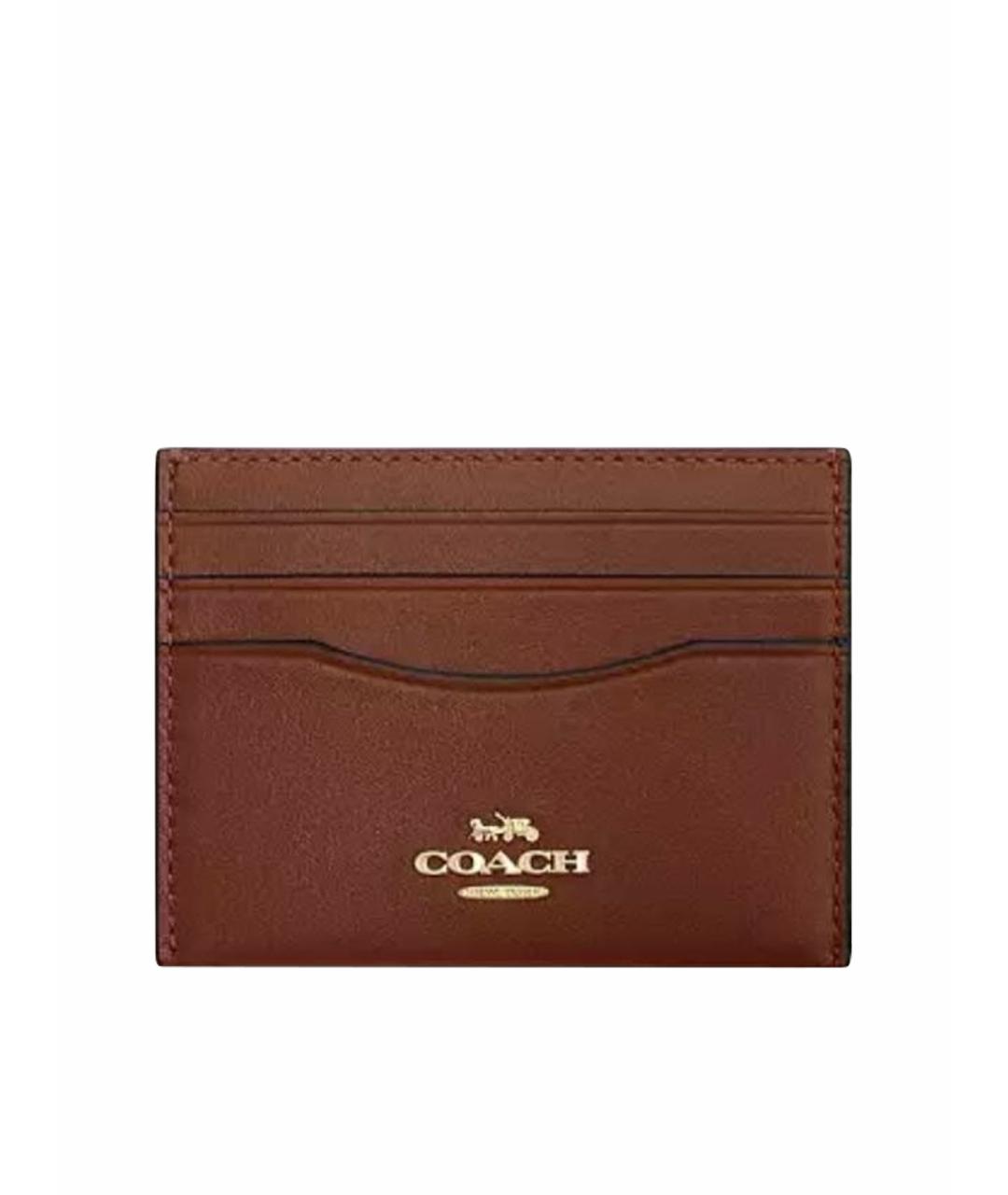 COACH Коричневый кожаный кардхолдер, фото 1