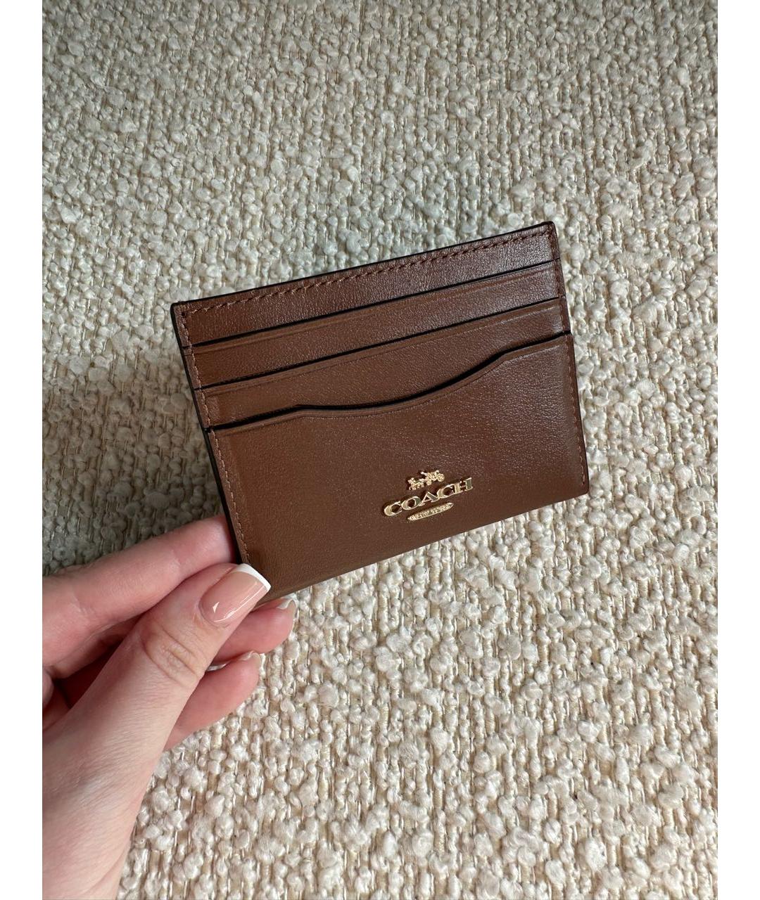 COACH Коричневый кожаный кардхолдер, фото 8