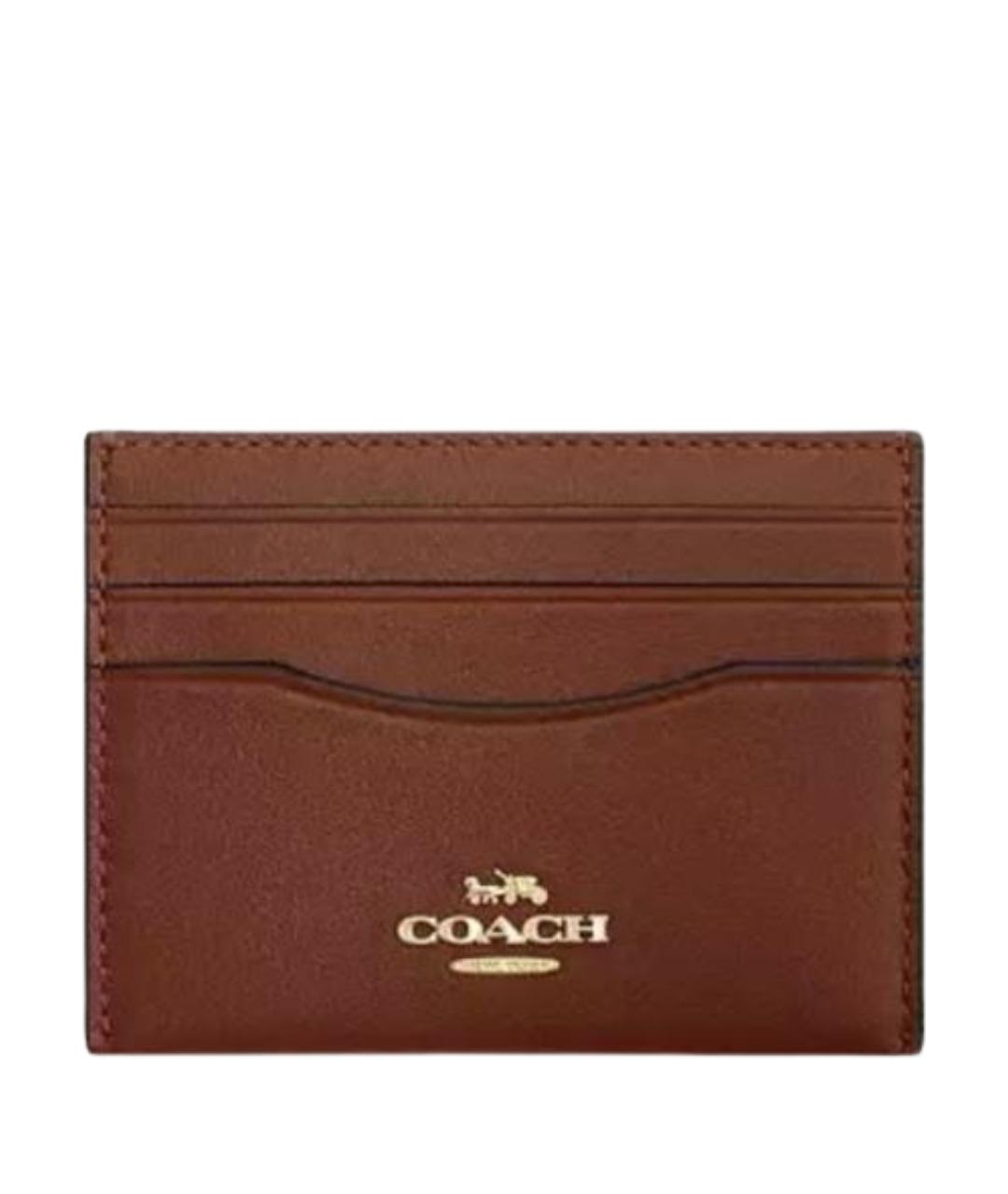 COACH Коричневый кожаный кардхолдер, фото 2