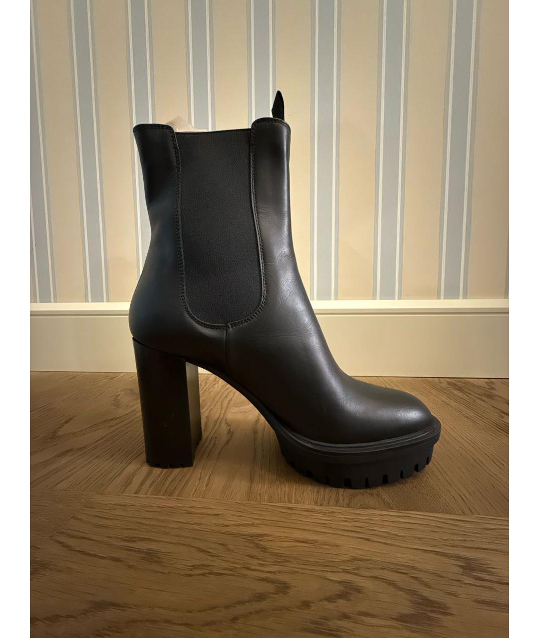 GIANVITO ROSSI Черные кожаные ботильоны, фото 6