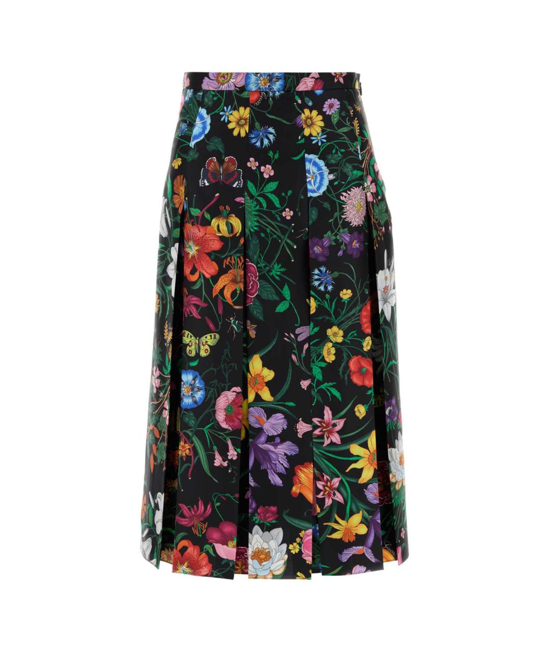 GUCCI Мульти шелковая юбка миди, фото 1