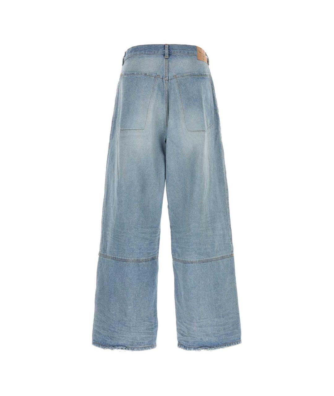 BALENCIAGA Голубые хлопковые прямые джинсы, фото 2