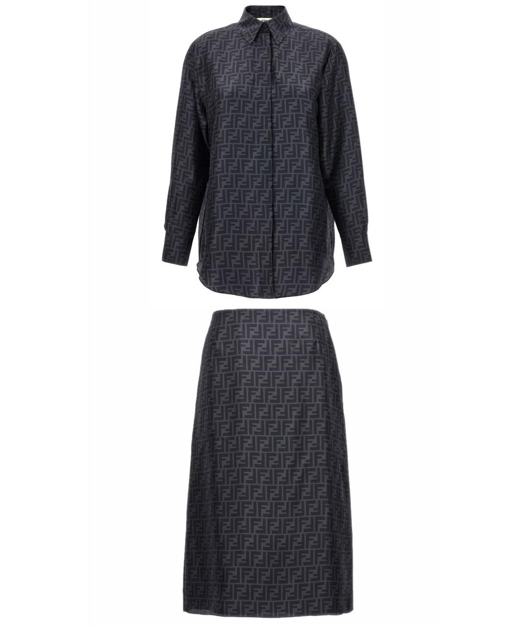 FENDI Мульти шелковый костюм с юбками, фото 1