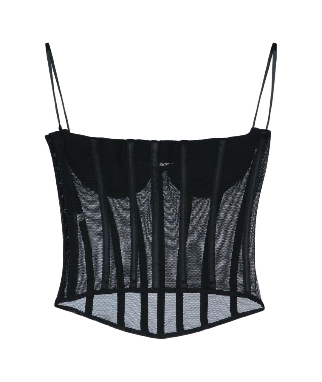 ELISABETTA FRANCHI Черная синтетическая майка, фото 2