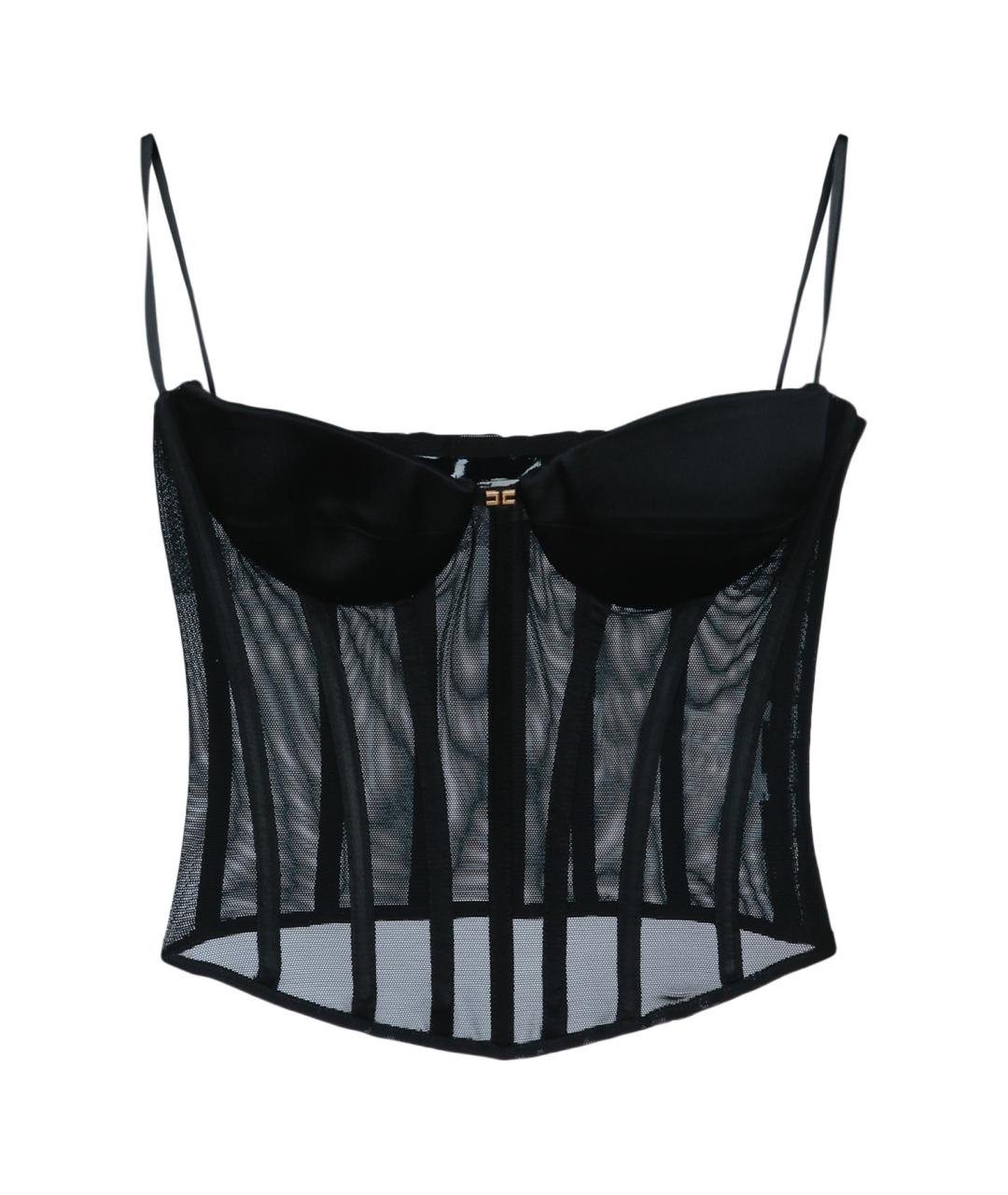 ELISABETTA FRANCHI Черная синтетическая майка, фото 1